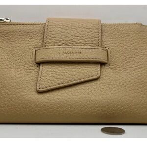 All Saints Tan Leather Clutch /wallet